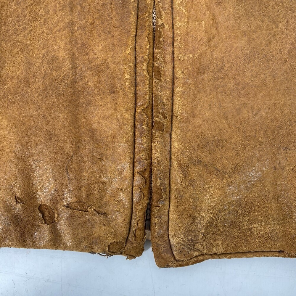 Vintage 70's Bermans Leather Experts Basketweave Brown Leather Jacket Size 38 - Picture 4 of 15
